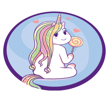 Unicorn Lollipop kids vinyl rug - TenStickers