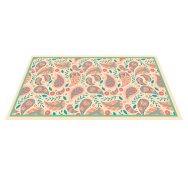 Paisley Pattern Fusion mandala vinyl rug - TenStickers