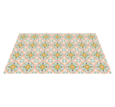 Mosaic Patterned Motif tile vinyl rug - TenStickers