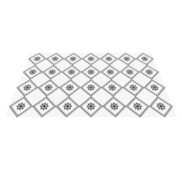 Monochrome Tiled Pattern tile vinyl rug - TenStickers