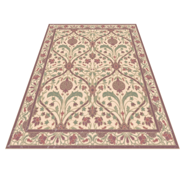 Ornate Floral Motif vintage vinyl rug - TenStickers