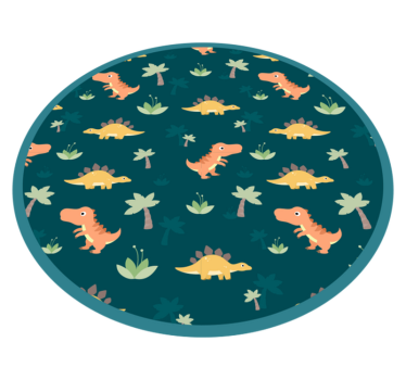 Dinosaur Roundel kids vinyl rug - TenStickers
