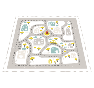 Snowy city landscape kids vinyl rug - TenStickers