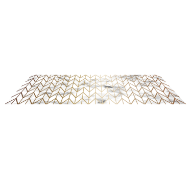 Geometric gold and marble kitchen vinyl rug - TenStickers