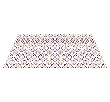 Floral Tile Replica kitchen vinyl rug - TenStickers