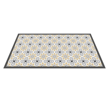 Antique floral tile design kitchen vinyl rug - TenStickers