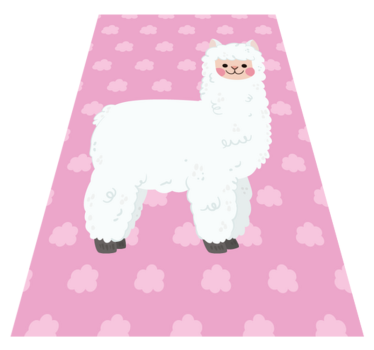 Cloudy Llama Illustration nursery vinyl rug - TenStickers