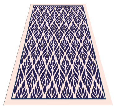 Angular Leaf Pattern geometric vinyl rug - TenStickers