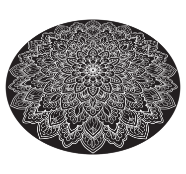 Black and white mandala mandala vinyl mat - TenStickers