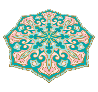 Mandala-Inspired Medallion mosaic vinyl rug - TenStickers