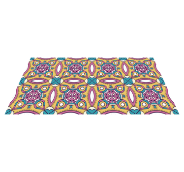 Floral motif ensemble floral vinyl rug - TenStickers
