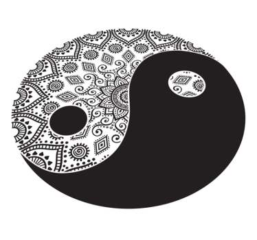 Yin Yang Symmetry mandala vinyl rug - TenStickers