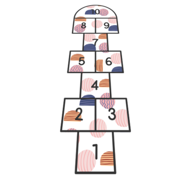 Hopscotch Numbers alphabet vinyl rug - TenStickers