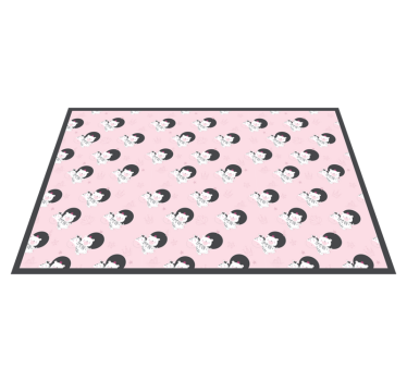 Playful Ballerina Graphic kids vinyl rug - TenStickers