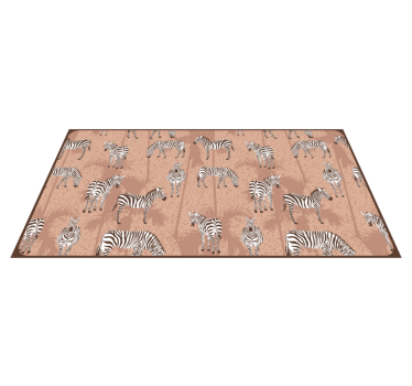 Zebra Herd Pattern animal print vinyl rug - TenStickers