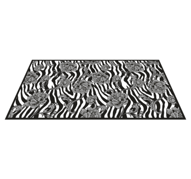 Botanical Contrast floral vinyl rug - TenStickers