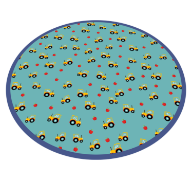 Playful Tractor Motif kids vinyl rug - TenStickers