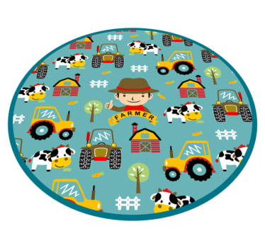 Farmer Fun Pattern kids vinyl rug - TenStickers
