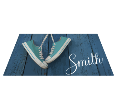 Sneakers Personalization textured vinyl rug - TenStickers