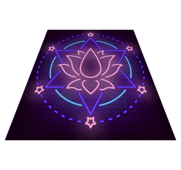 Neon mandalapPattern mandala vinyl rug - TenStickers