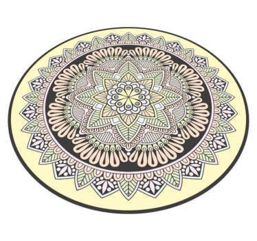 Complex Circular Motif mandala vinyl rug - TenStickers
