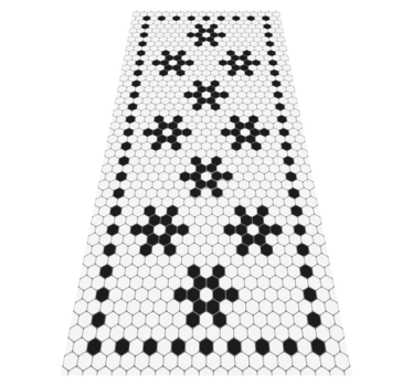 Mosaic hexagons tile bathroom vinyl rug - TenStickers