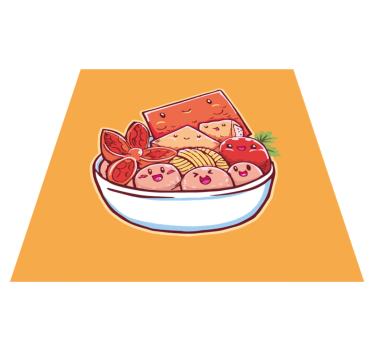 Cartoon Sushi Delight kitchen vinyl rug - TenStickers
