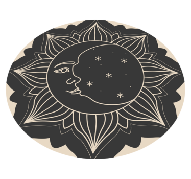 Sun and Moon mandala vinyl rug - TenStickers