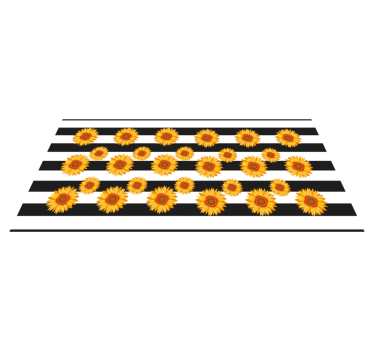 Sunflower Stripes floral vinyl rug - TenStickers