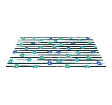 Floral Striped vinyl rug - TenStickers