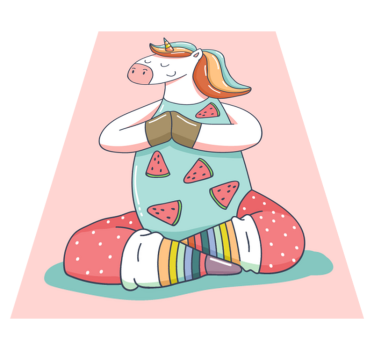 Meditating Unicorn kids vinyl rug - TenStickers