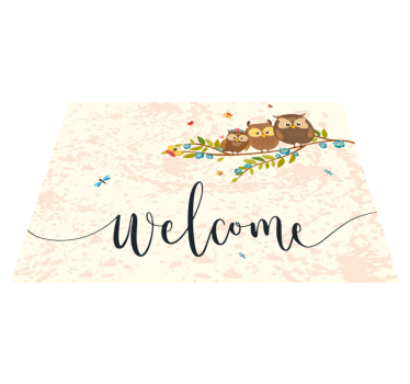 Welcoming Owls Graphic animal vinyl rug - TenStickers