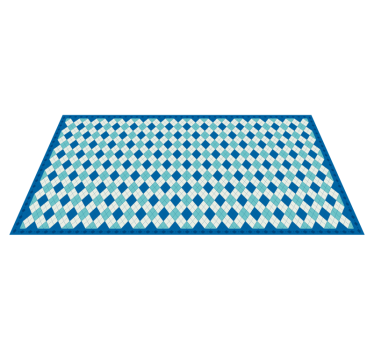 CHECKERED BLUE PATTERN tile vinyl rug - TenStickers