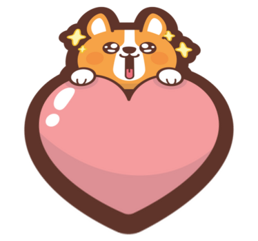 Corgi Heart Illustration kids vinyl rug - TenStickers
