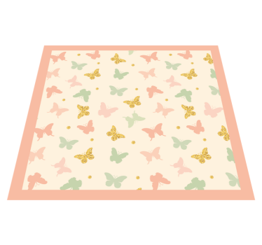 Butterfly Pastels nursery vinyl rug - TenStickers