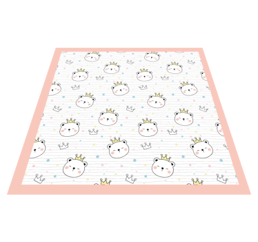 Crowned Animal Characters kids vinyl rug - TenStickers