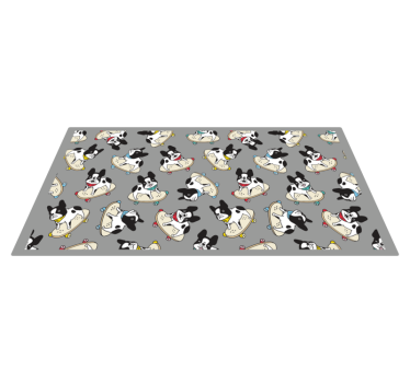 Skating Dogs Pattern kids vinyl rug - TenStickers