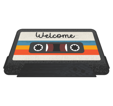 Cassette Welcome Design custom rug - TenStickers