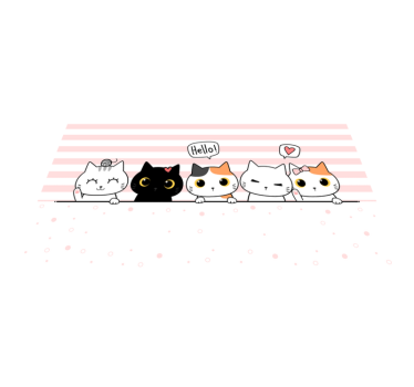 Cute Cat Friends kids vinyl rug - TenStickers