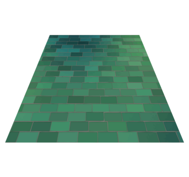 Textured green design tile vinyl rug - TenStickers