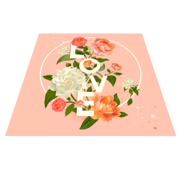 Love flowers design teen vinyl rug - TenStickers