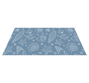 Marine life and seashells bathroom vinyl flooring - TenStickers