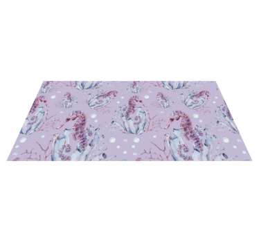 Seahorse coral design bathroom vinyl rug - TenStickers