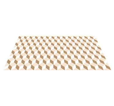 Cubic honeycomb pattern kitchen vinyl rug - TenStickers