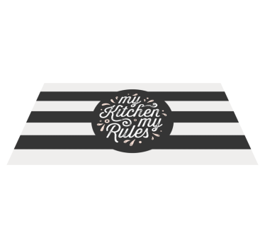 My kitchen my rules retro kitchen vinyl rug - TenStickers