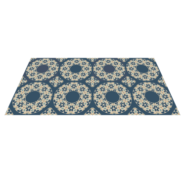 CIRCULAR PATTERNS BLUE mosaic vinyl rug - TenStickers