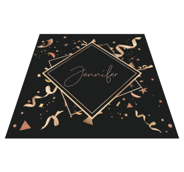 Gold confetti with name teen vinyl rug - TenStickers