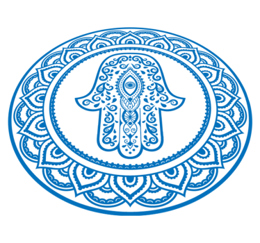 Round Hand of Fatima mandala vinyl rug - TenStickers