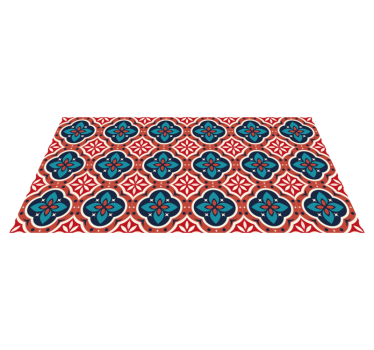 Mosaic vinyl rug vibrant botanical inspiration - TenStickers
