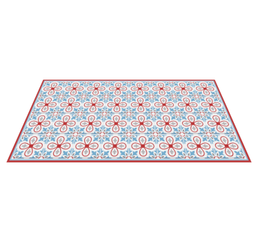 Blue and red moroccan tiles vinyl kitchen mat - TenStickers